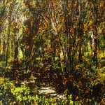 Série Jardins infinis - Un matin en forêt - Fontainebleau - Technique mixte sur toile - 100 x 100 cm